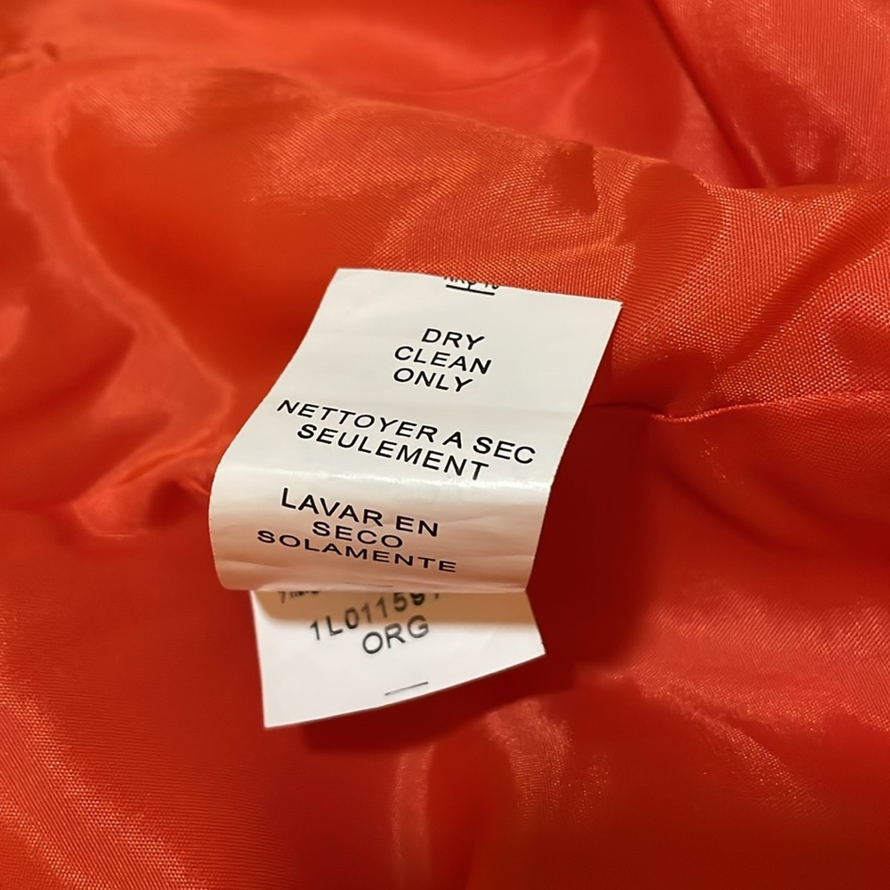 Karen Kane Women’s SZ S Orange Fully Lined Zip Blazer - Picture 12 of 16